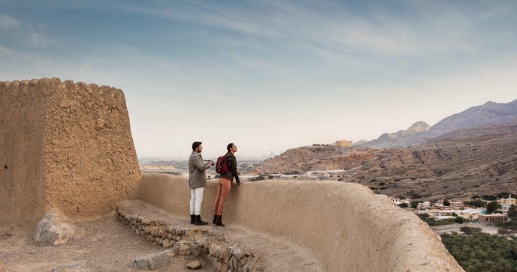 Historical Dhayah Fort hilltop view popular Ras Al Khaimah tourist places for history