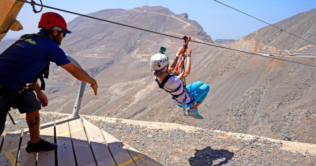 Jebel Jais Flight longest zipline experience in Ras Al Khaimah city tour