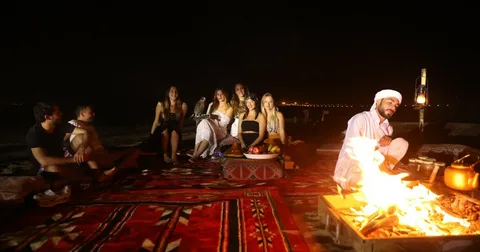 Desert Camp Dubai with traditional Arabian seating
