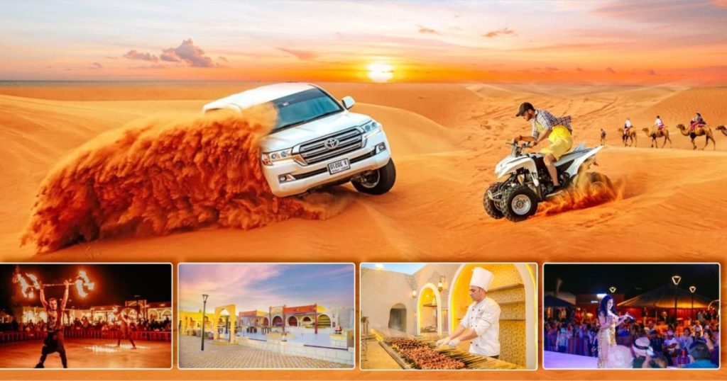 Dubai dune bashing safari with camel ride and sandboarding