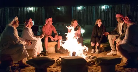 Desert Safari Camp Dubai with BBQ dinner setup