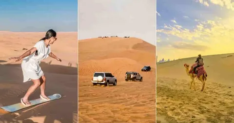 family desert safari Dubai with dune views