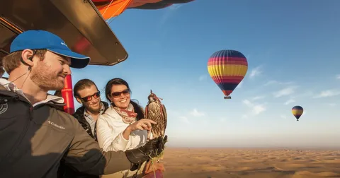 Hot Air Balloon Dubai Ticket Price 2026 over desert at sunrise